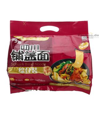 白家阿宽 四川铺盖面 综合装4包 非油炸 440g/Instant nudel 440g