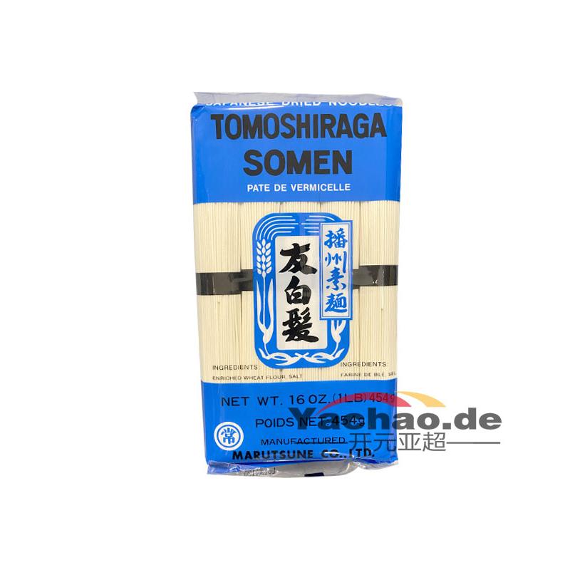 日本 友白发 播州素面 454g/Somen Noedels (Tomoshiraga), 454g