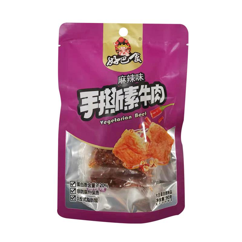 好巴食 手撕素牛肉 麻辣味 90g/Haoba-Essen von Hand zerkleinert vegetarisches Rindfleisch würzig 90g