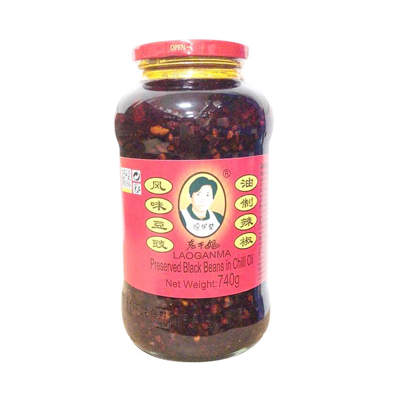 老干妈 风味豆豉油制辣椒 740g/Laoganma Preserved Black Beans in Chilli Oil 740g