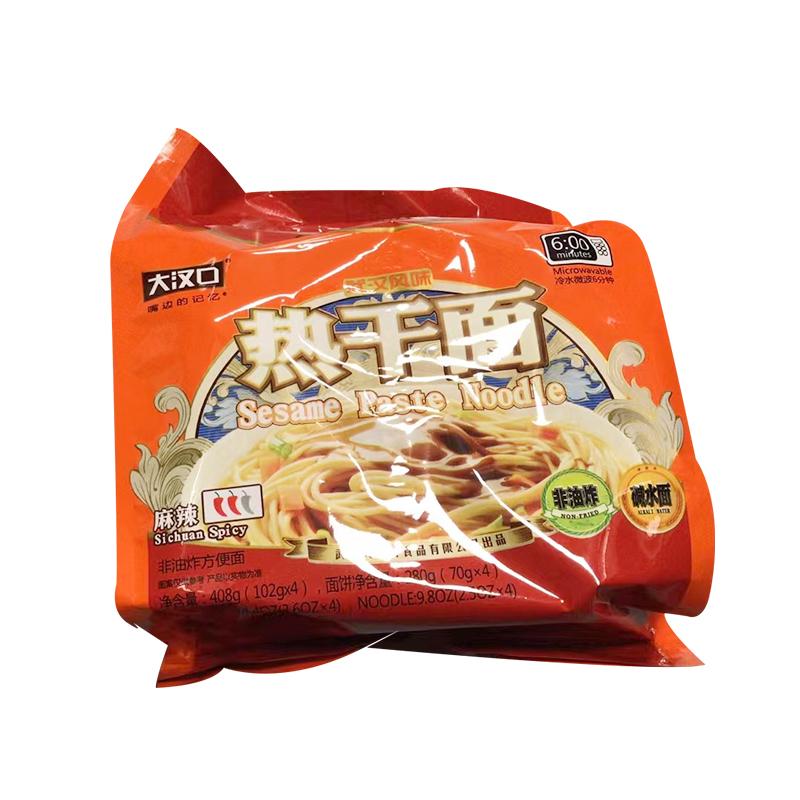 大汉口热干面 川味四连包408g/Da Han Kou hot and dry noodles Sichuan flavor Silian bag 408g