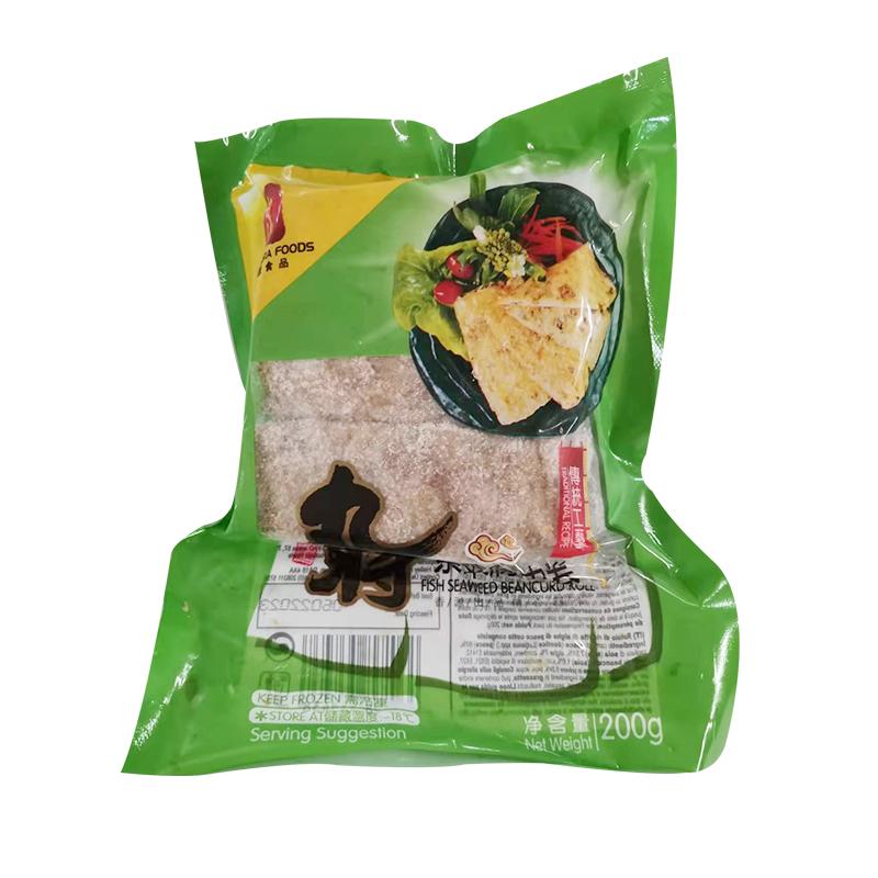 生鲜 火锅丸子 冷冻 香源 丸将 紫菜腐皮卷200g/Seetang verrottete Haut Rolle 200g