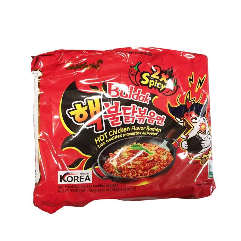 三养 火鸡面 特辣版 双倍辣 5包装 5*140g/Instant Nudeln Extra Scharfe Huhn 140g