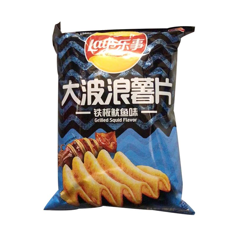 乐事 大波浪薯片 铁板鱿鱼味70g/Big Wave Kartoffelchips Sizzling Squid Geschmack 70g