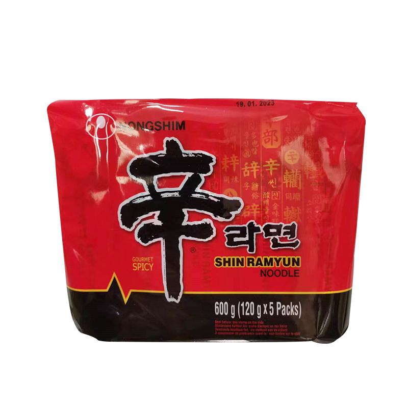 韩国农心 辛拉面5连包 特辣香菇面600g