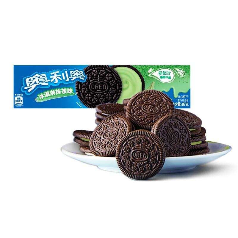奥利奥 夹心饼干 冰淇淋抹茶味97g/Eiscreme-Matcha-Sandwich-Kekse 97g