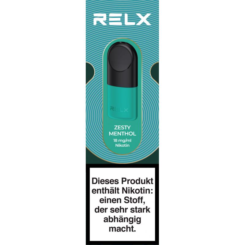 悦刻 RELX Pod-2 Pod Pack-Zesty Menthol-18mg/ml-DE 柠香薄荷18mg