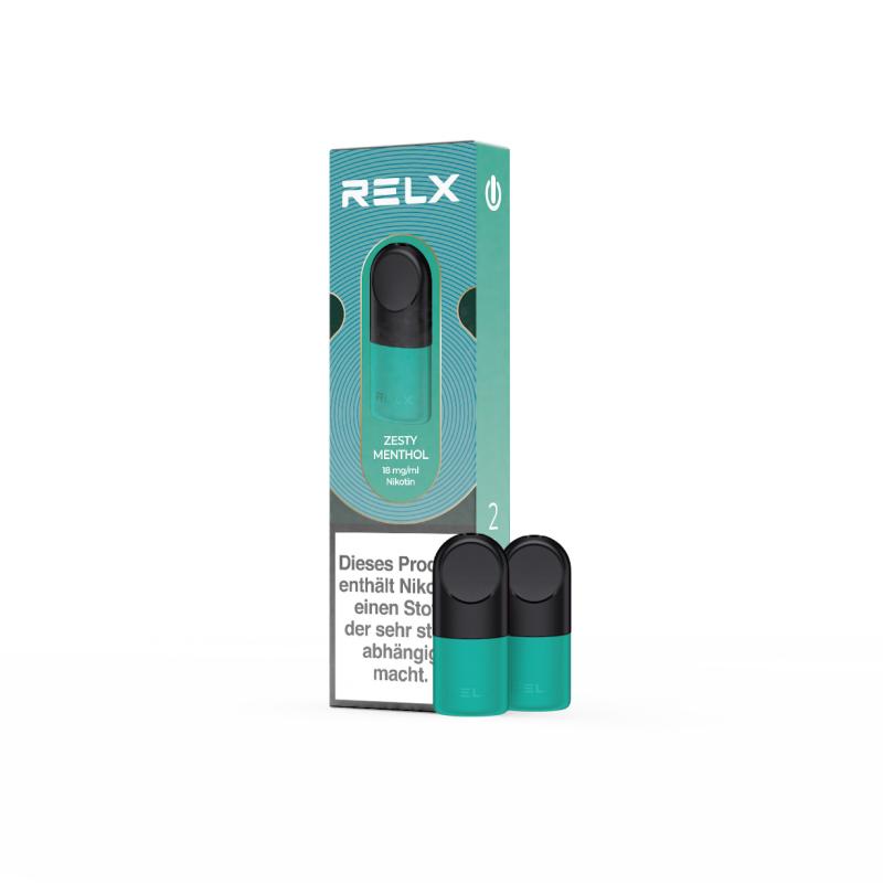 悦刻 RELX Pod-2 Pod Pack-Zesty Menthol-18mg/ml-DE 柠香薄荷18mg