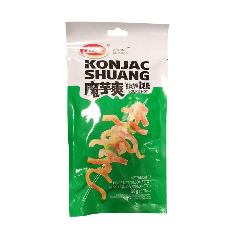 卫龙 魔芋爽 酸辣味50g/Konjac Cool Scharf und Sauer Geschmack 50g