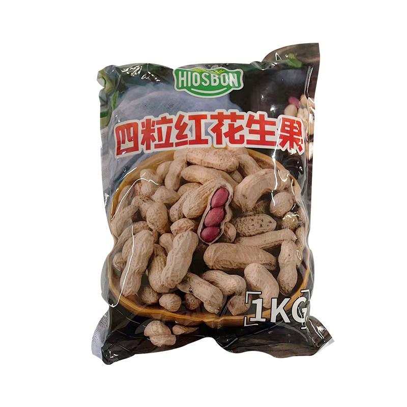 生鲜 四粒红花生米 带壳花生 花生1kg/Vier rote Erdnüsse 1kg