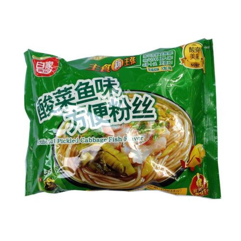 白家 方便粉丝 酸菜鱼味 105g/Instant Vermicelli Cabbage Fish Flavor 105g