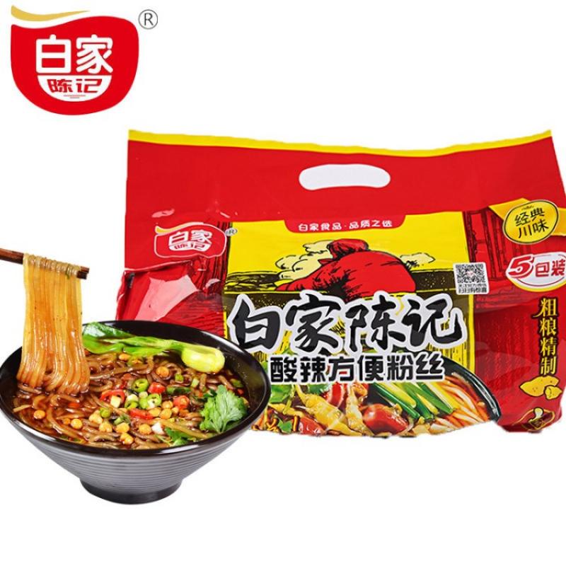 白家 陈记 方便粉丝 正宗酸辣味粉丝 5连包 525g/Instant Süßkartoffelnudeln gemisch 5st