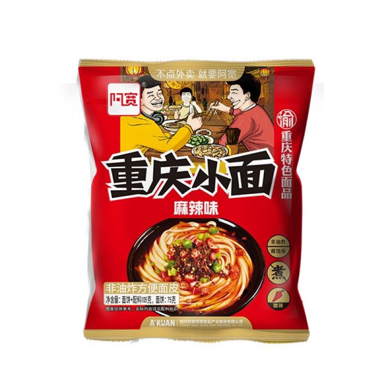 白家阿宽 重庆小面 麻辣小面非油炸 100g/baijia instant nudel scharf  100g