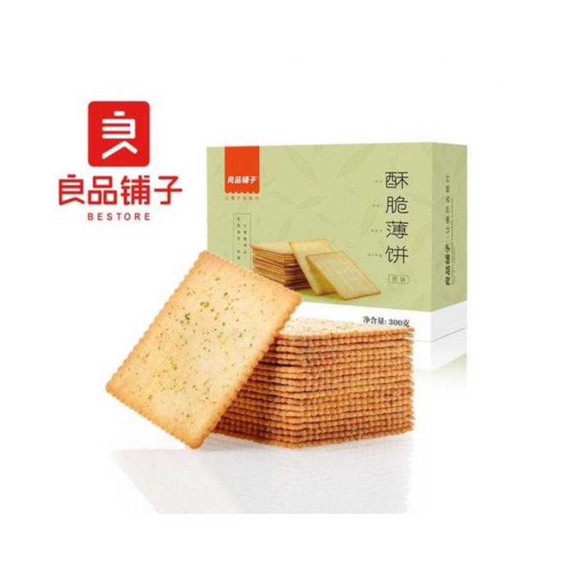 良品铺子 酥脆薄饼 原味 300g/Knuspige dunne Keks original 300g