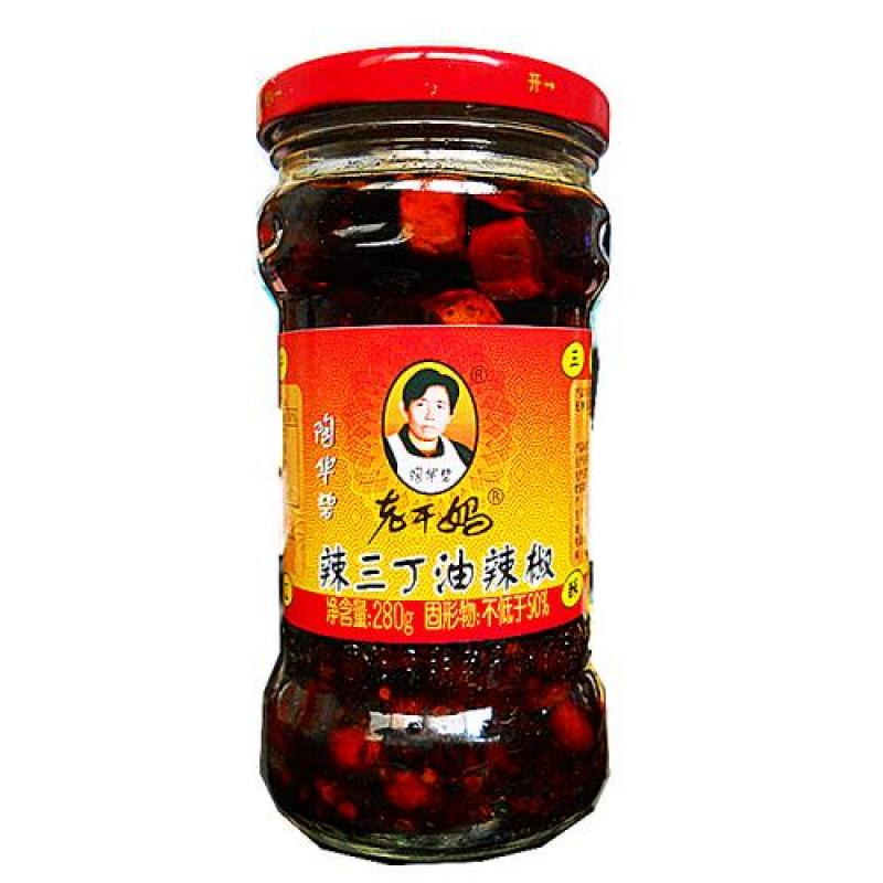 老干妈 辣三丁油辣椒 280g/Laoganma Kohlrabi,Peanuts and tofu in chilli oil 280g