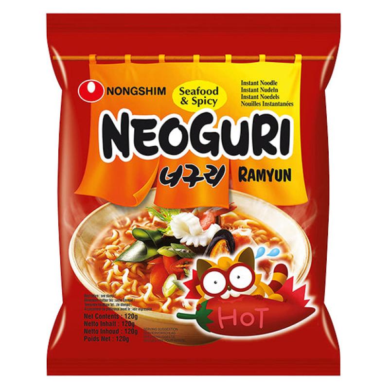 韩国农心 辛拉面 neoguri 香辣味海鲜面/乌冬面 方便面 红色包装 120g/seafood&spicy 120g