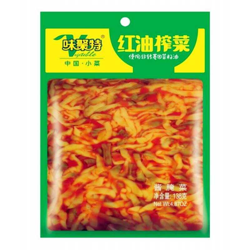 味聚特 红油榨菜 138g/Eingelegeter Brauner Senf in Chili-Öl 138g