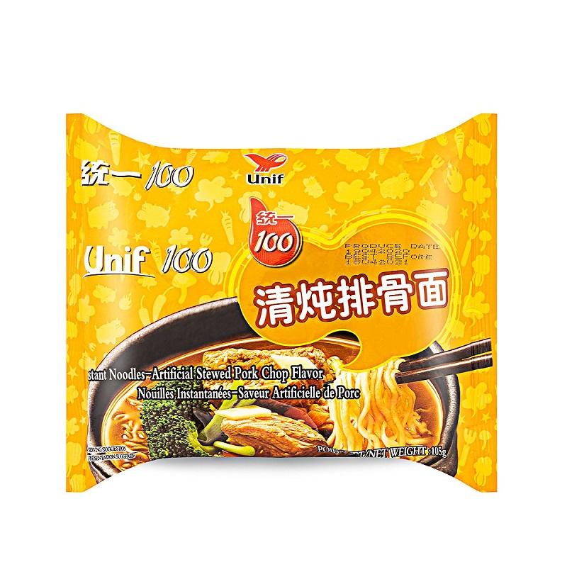 统一100 清炖排骨面 105g/Instant Noodles-Artificial Stewed pock chop flavor