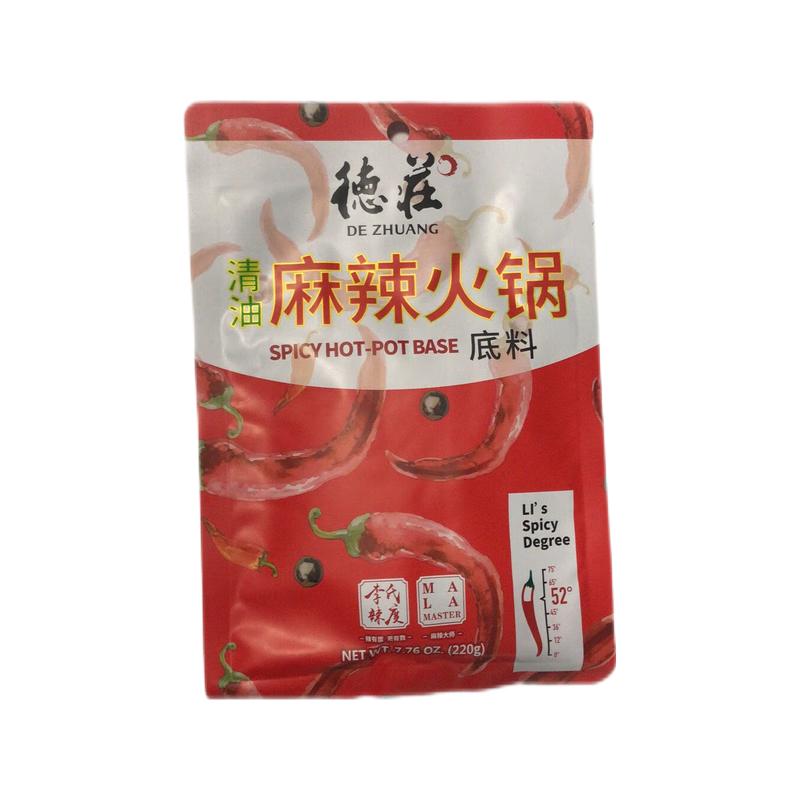 德庄 清油麻辣火锅底料 52° 220g /Hot Pot Soup base 52° red 220g