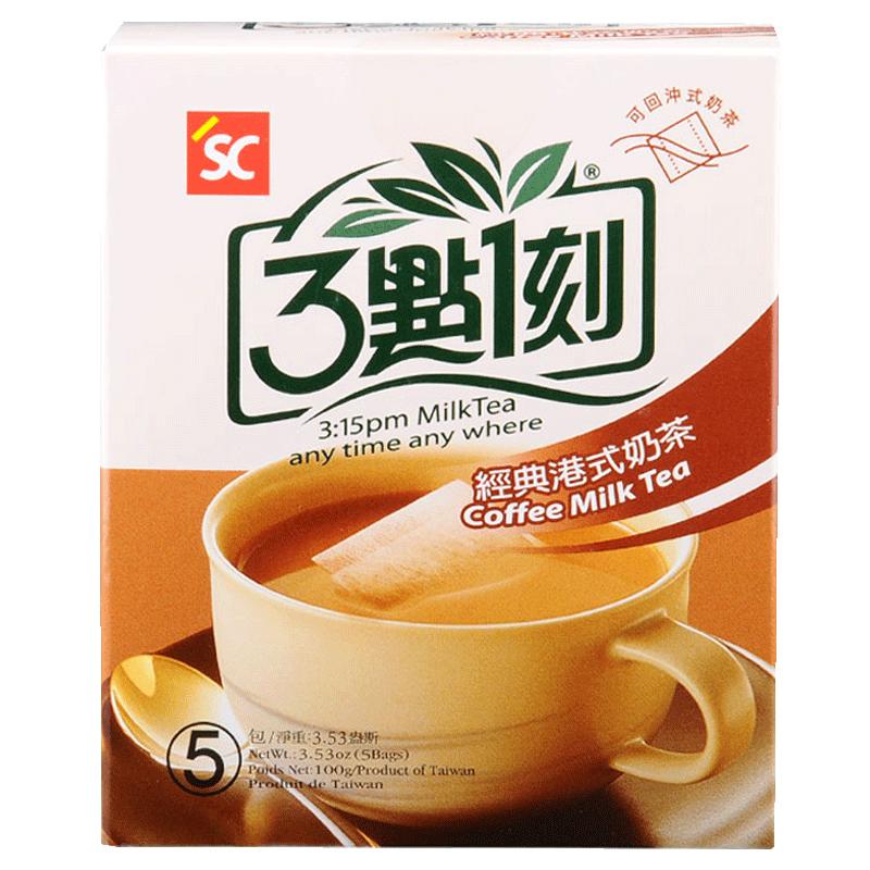 台湾原产 3点1刻 港式奶茶 5包入 20g*5/5 Packungen Hong Kong Stil Milchtee, 20g bis 5