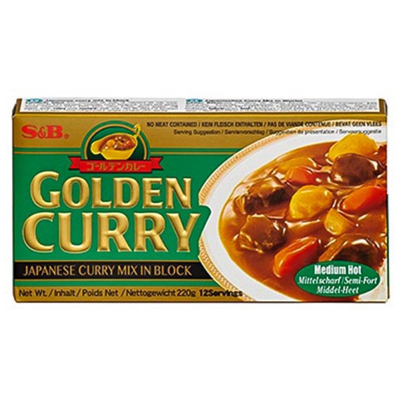 S&B 日式咖喱块 中辣 绿色 大盒 220g/Golden Curry Medium Hot 200g