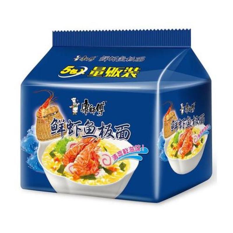 康师傅方便面 五连包 鲜虾鱼板面 475g/KSF Instant Nudel mit Fisch-/Krabb 475