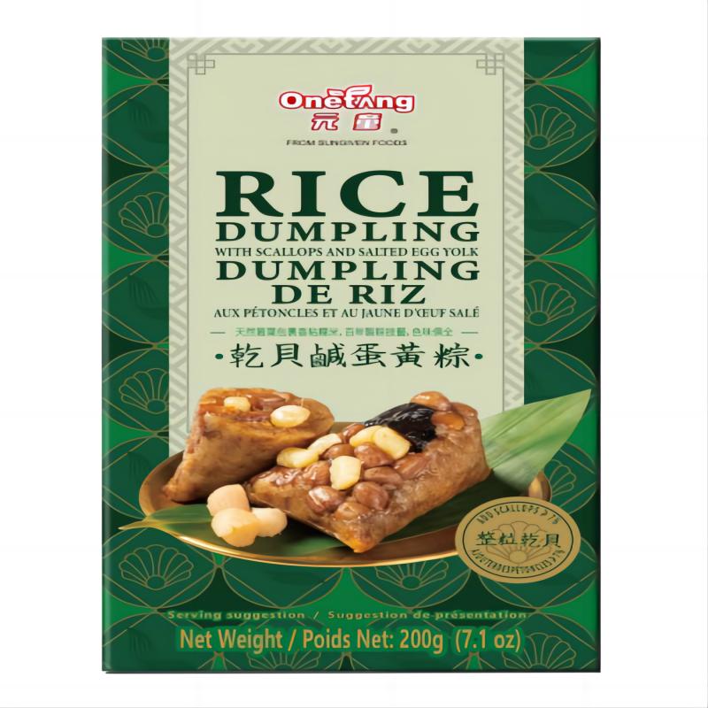 元童 粽子 干贝咸蛋黄粽(3x100g)/Zongzi Jakobsmuscheln gesalzene Eigelbknödel (3x100g)/