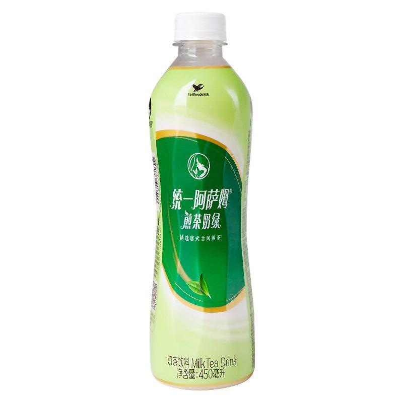 统一 阿萨姆奶茶 煎茶奶绿450ml/Assam Milch Tee gebratener Tee mit Milch grün 450ml