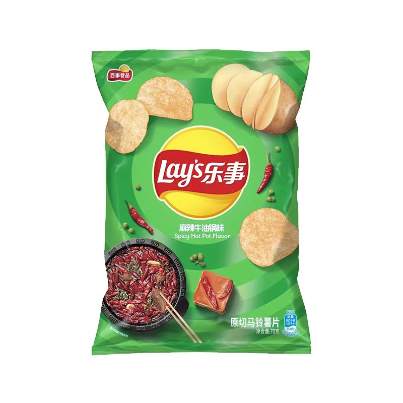 乐事 薯片 麻辣牛油锅味70g/Würziger Kuh Öl Topf Geschmack 70g