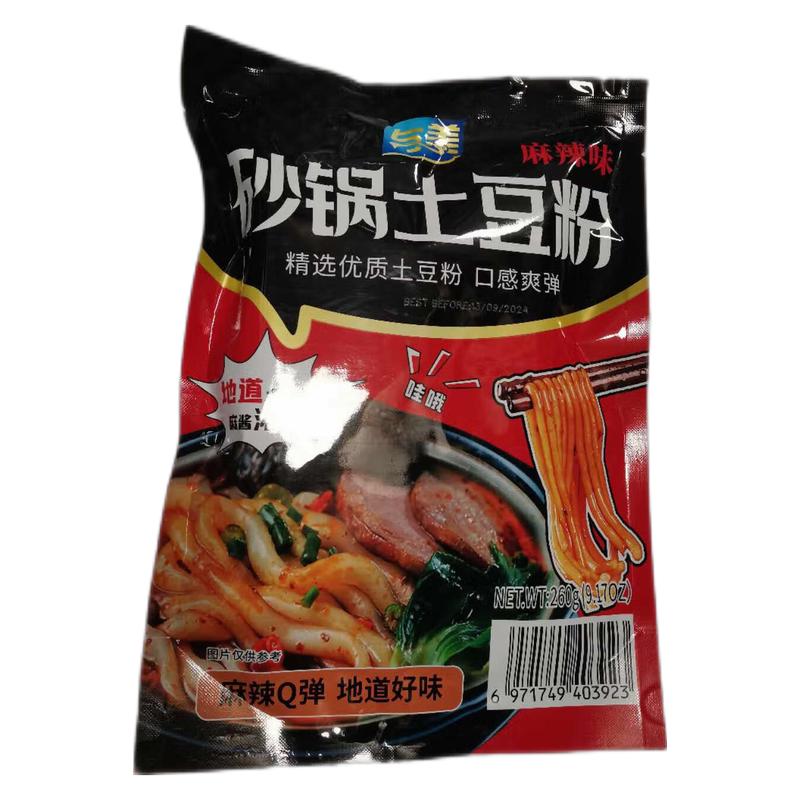 与美 砂锅土豆粉 麻辣260G/Ton Kartoffeln Kartoffeln Nudeln Würzig 260G