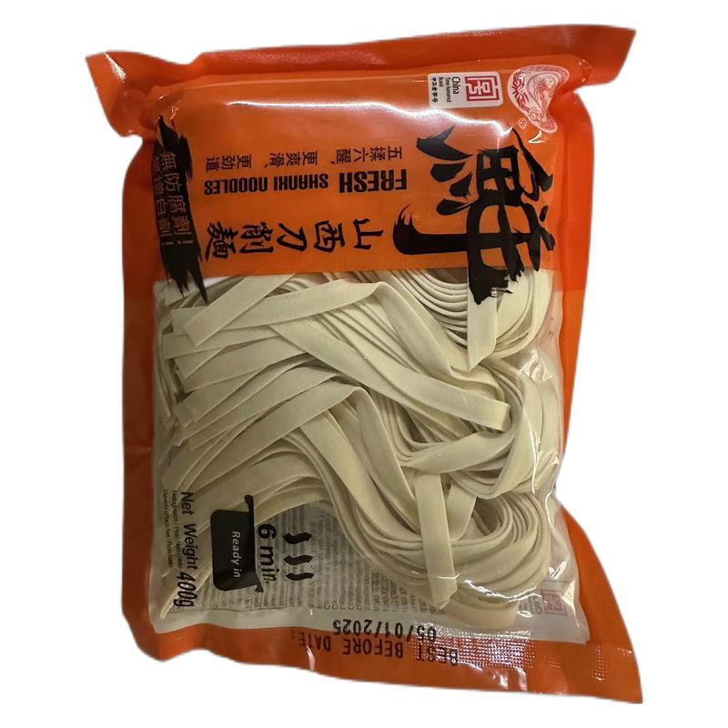 冷藏新鲜面条 张力生/品牌随机 山西刀削面 400g/Shanxi Nudeln (ROT)400g