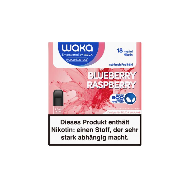 悦刻 RELX WAKA-soMatch Pod Blueberry Raspberry-18mg/ml Blaubeere Himbeere蓝莓树莓（新旧版本随机发）