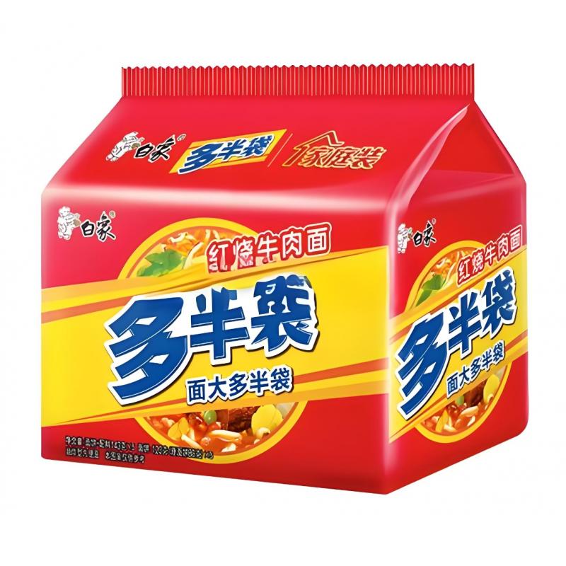 白象 方便面 多半袋 红烧牛肉味面 五连包 120*5/Geschmorte Rindfleisch aromatisierte Nudel Five Pack 120