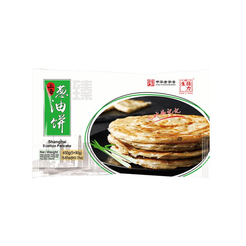 生鲜 冷冻 张力生 老上海葱油饼450g/ChangLiSheng Shanghai Scallion Pancake