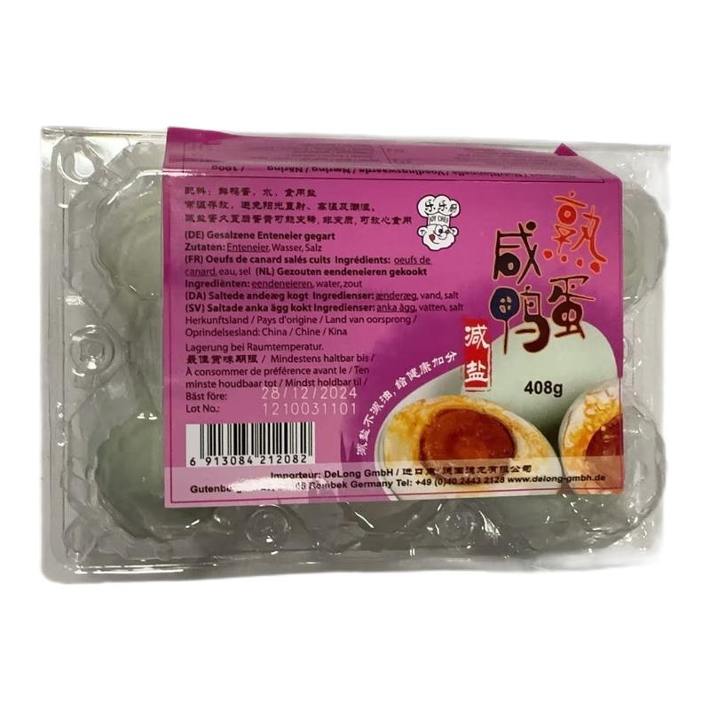 乐乐厨 减盐咸鸭蛋 6只装408g/dug egg 6er weniger salz
