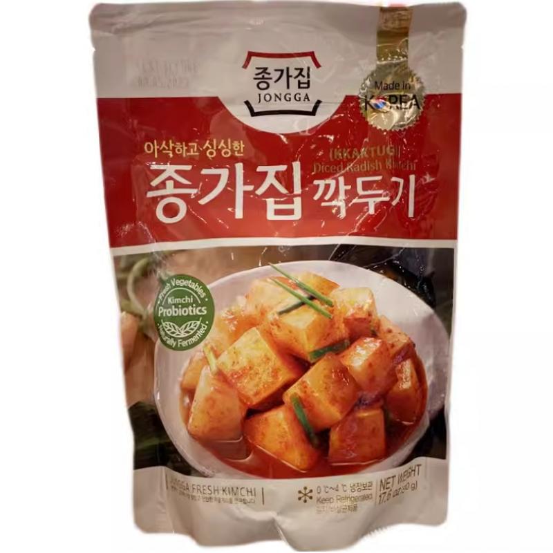 冷藏 韩国泡菜 泡菜萝卜(运输中易胀袋) 500g/Koreanische eingelegte Rettich 500g