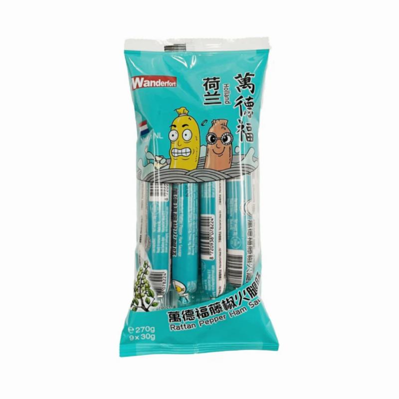 万德福 火腿肠 藤椒味270g/Schinkenwurst mit Weinpfeffer Geschmack 270g