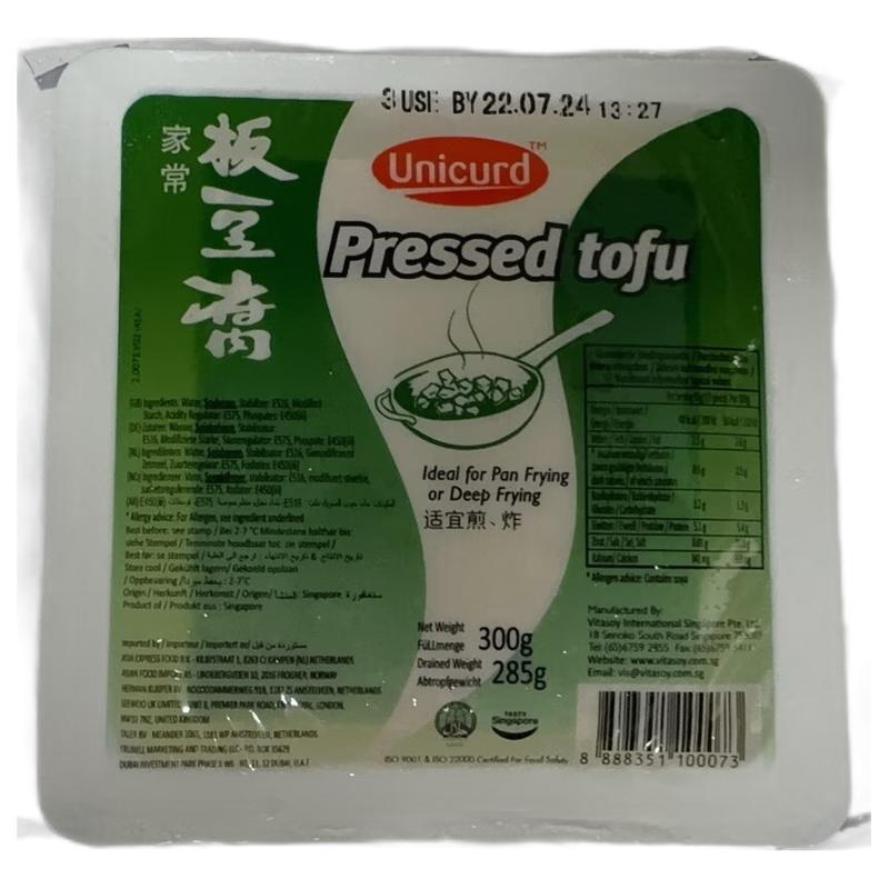 生鲜 统一 日本豆腐/板豆腐 【绿盒】 300g/Gepresster Tofu green  300g