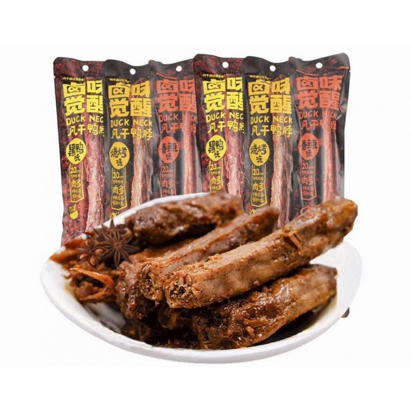 卤味觉醒 风干鸭脖(香辣)51G/Getrockneter Entenhals (würzig) 51G
