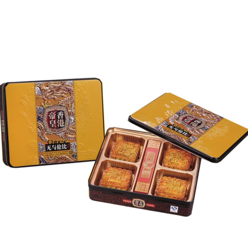 香港帝皇【礼盒】无与伦比月饼 500g（蛋黄纯莲蓉月饼125G*2， 蛋黄纯红豆沙月饼125G*2）/Einzigartiger Mondkuchen 500g