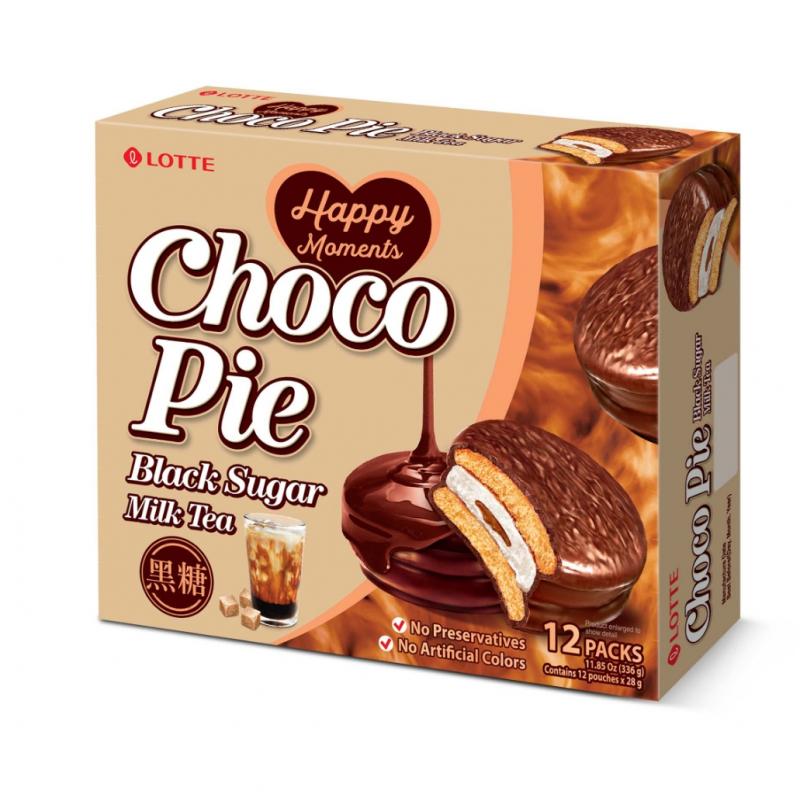 Lotte 乐天 巧克力奶茶夹心蛋糕336g/Lotte Chocopie Milk Tea
