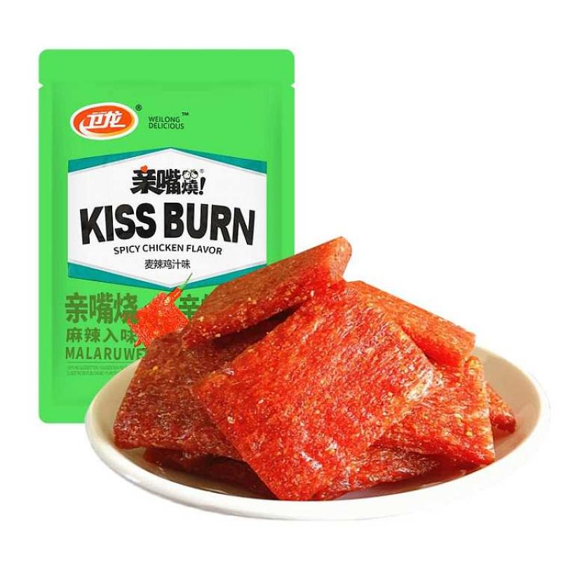 卫龙 辣条 亲嘴烧 麦辣鸡汁味260g/Kiss Burn mit Hühnchen-Geschmack