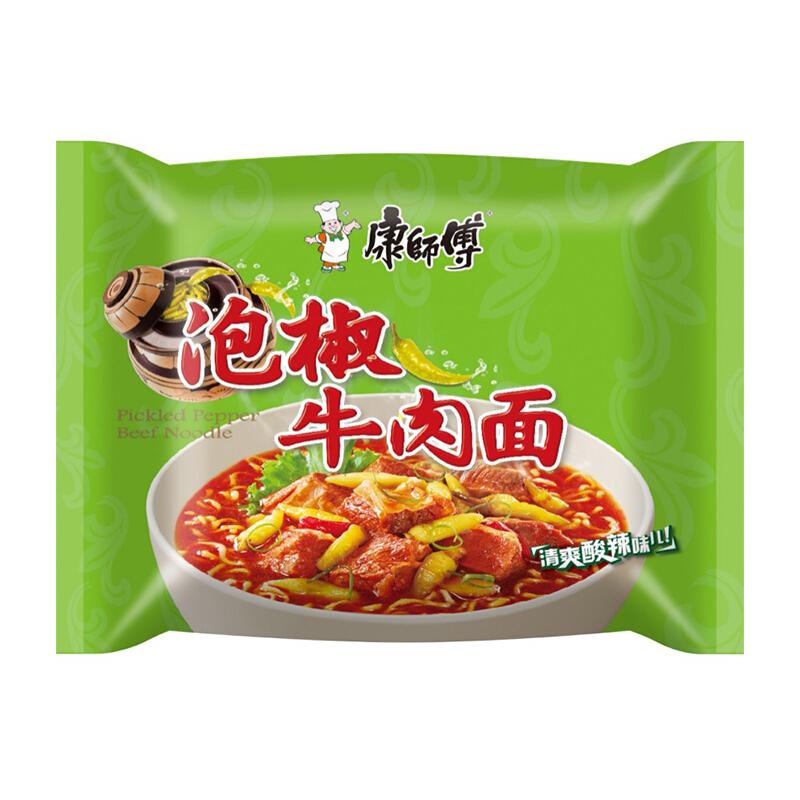 康师傅方便面 小米椒泡椒牛肉面103g/Nudelnsuppe Eingelegte Chili-Rindgeschmack MEISTER KONG