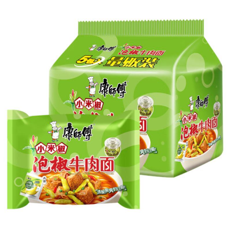 康师傅方便面 泡椒牛肉面104g/Xiaomi Spicy Beef Nudeln mit eingelegten Paprika 104g