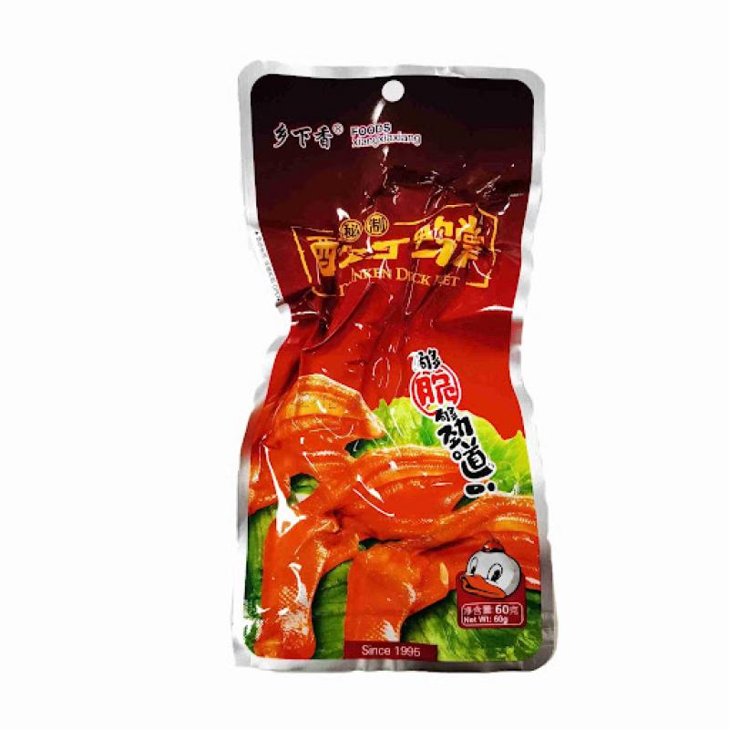 乡下香 醉香鸭掌 60G、Betrunkene duftende Entenfüße 60G
