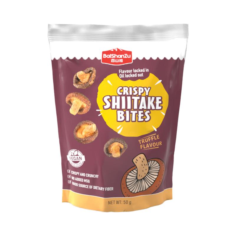 百山祖 松露味香菇脆50g/BAI SHAN ZU CRISPY SHIITAKE BITES TRUFFLE FLAVOUR 