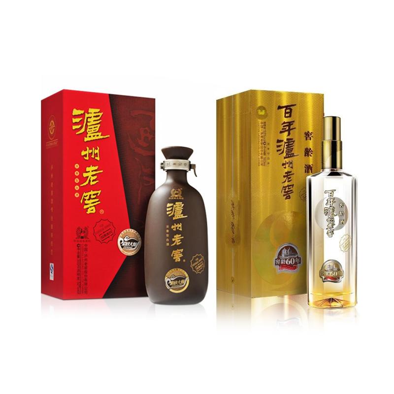 【优惠组合装】泸州老窖 窖龄60年500ml+紫砂大曲500ml 优惠组合装白酒
