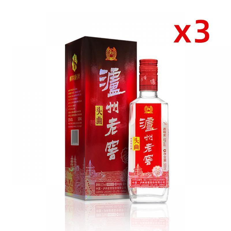泸州老窖 白酒 【3瓶装】老窖头曲 52° 500ml/Six Year Jiaotou Qu 52° 500ml