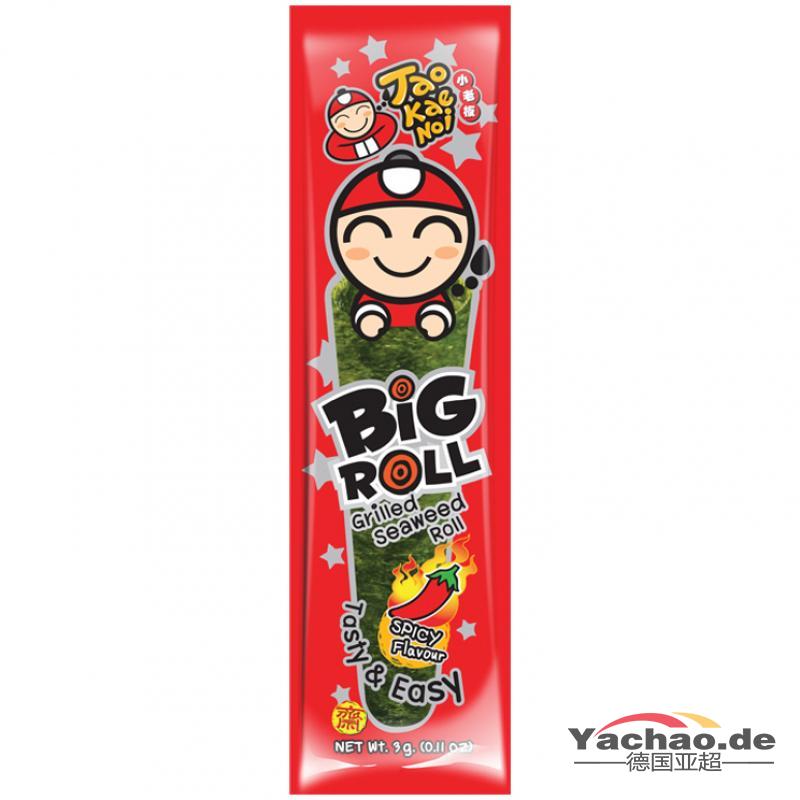 小老板 微辣大卷 烤海苔卷 3g/TAOKAENOI BIG ROLL HOT & SPICY 