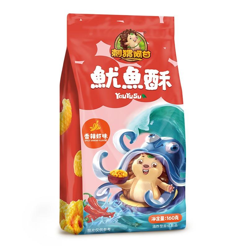 刺猬阿甘 鱿鱼酥 香辣虾味160g/Tintenfisch-Typ Gebäck scharf CIWEIAGAN
